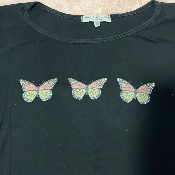 Truly Madly Deeply shirt size M (junior) with 3 butterfly prints on it. - Picture 2 of 3